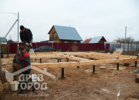 Брусовые балки на свайно-винтовом фундаменте