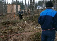 Разметка границ будщего фундамента
