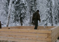 Процесс постройки дома с баней