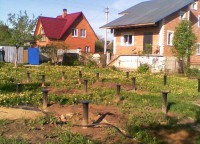 Установка свайно-винтового фундамента дома 7х8,5