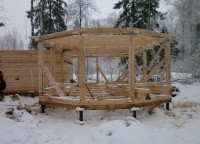 Каркас на свайном фундаменте