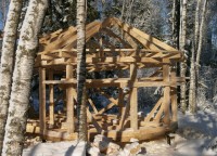 Каркас с установленной стропильной системой