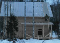 Черновая крыша дома из бруса 150x150