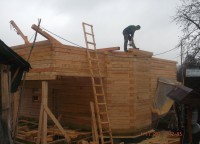 Возведение эркера второго этажа из бруса 150x150