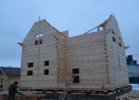 Фронтон дома из бруса 7x9