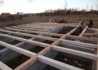 Половые балки первого этажа дома 11x12,5