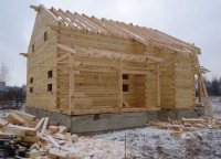 Стропильная система брусового дома 11х12,5