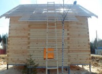 Обрешетка крыши дома из бруса 7x8