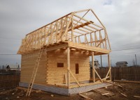 Стропильная система дома из бруса 6x8