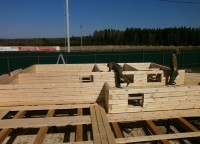 Половые балки дома 11x9 из профилированного бруса