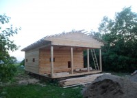 Терраса брусового дома 8x10