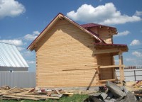 Торцевая сторона дома 7x8 из профилированного бруса
