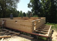 Половые балки террасы дома из бруса 150x150
