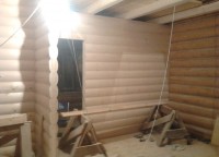 Стены обшитые фальшбрусом