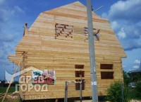 Фронтон дома 8x8 из профилированного бруса