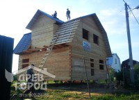 Процесс установки металлочерепицы на крышу дома 8x8