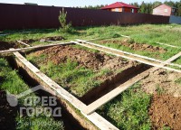 Разметка будущего фундамента дома 8х9