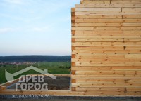 Метод сцепки бруса первого этажа дома 8x9