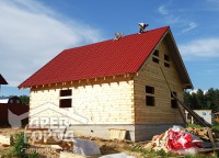 Крепление конька крыши дома 8x9