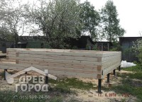 Процесс возведения первого этажа дома 6x6