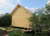 Торцевая сторона брусового дома 8x7,5