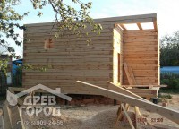 Подготовка потолочных балок дома 6x6