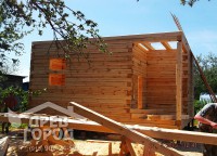 Обработка бруса для потолочных балок дома 6x6