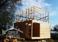 Установка каркаса крыши дома 6x6