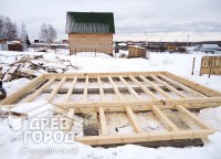Установка половых балок на фундамент г. Раменское