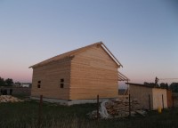 Торцевая сторона брусового дома 10,5x12