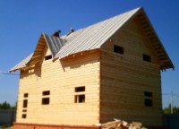 Брусовой дом 6х9 на кирпичном фундаменте