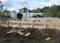 Работа над установкой опалубки
