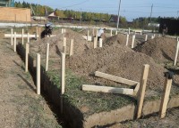 Траншея для ленточного фундамента дома в Щелково