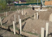Траншея для ленточного фундамента дома в Щелково