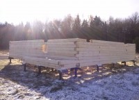 Строительство первого этажа брусового дома