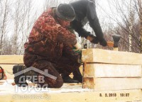 Крепление бруса нагелями