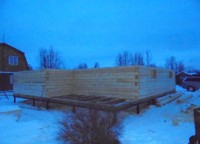 Половые балки террасы брусового дома