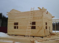 Возведение фронтонов брусового дома 7,5x8