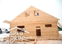 Процесс установки обрешетки брусового дома