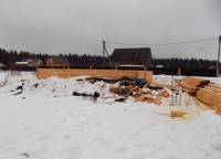 Строительство первого этажа брусового дома
