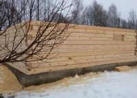 Стена брусового дома