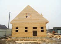 Фронтон брусового дома 7x9