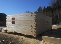 Первый этаж брусового дома 8x9