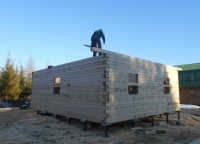 Первый этаж брусового дома 8x9