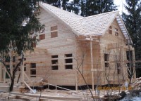 Строительство дома из бруса 200x200 на свайном фундаменте