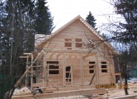 Брусовой дом 12x12 на свайном-винтовом фундаменте