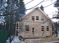 Брусвой дом 12x12 на свайном фундаменте