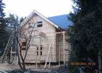 Дом из профилированного бруса 200x200 на свайном фундаменте
