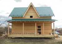 Дом 7x9 из профилированного бруса 200x200 на свайном фундаменте