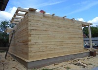Угол дома из профилированного бруcа 150x150